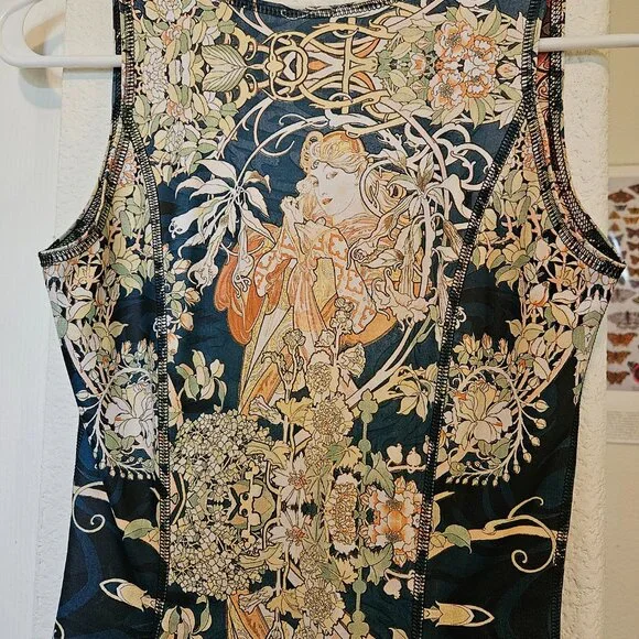 4 in 1 Blackmilk Mini Dress - Limited Edition Reversible Alphonse Mucha Art - Picture 2 of 12